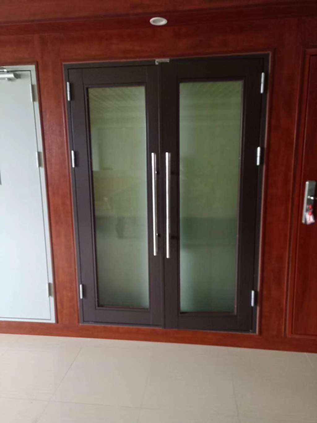 Steel-framed glass fire doors